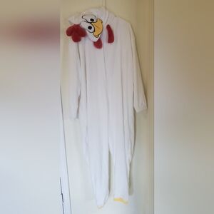 Bioworld Fluffy White Chicken Onesie Kigurumi With Tail Feathers Casual Costume